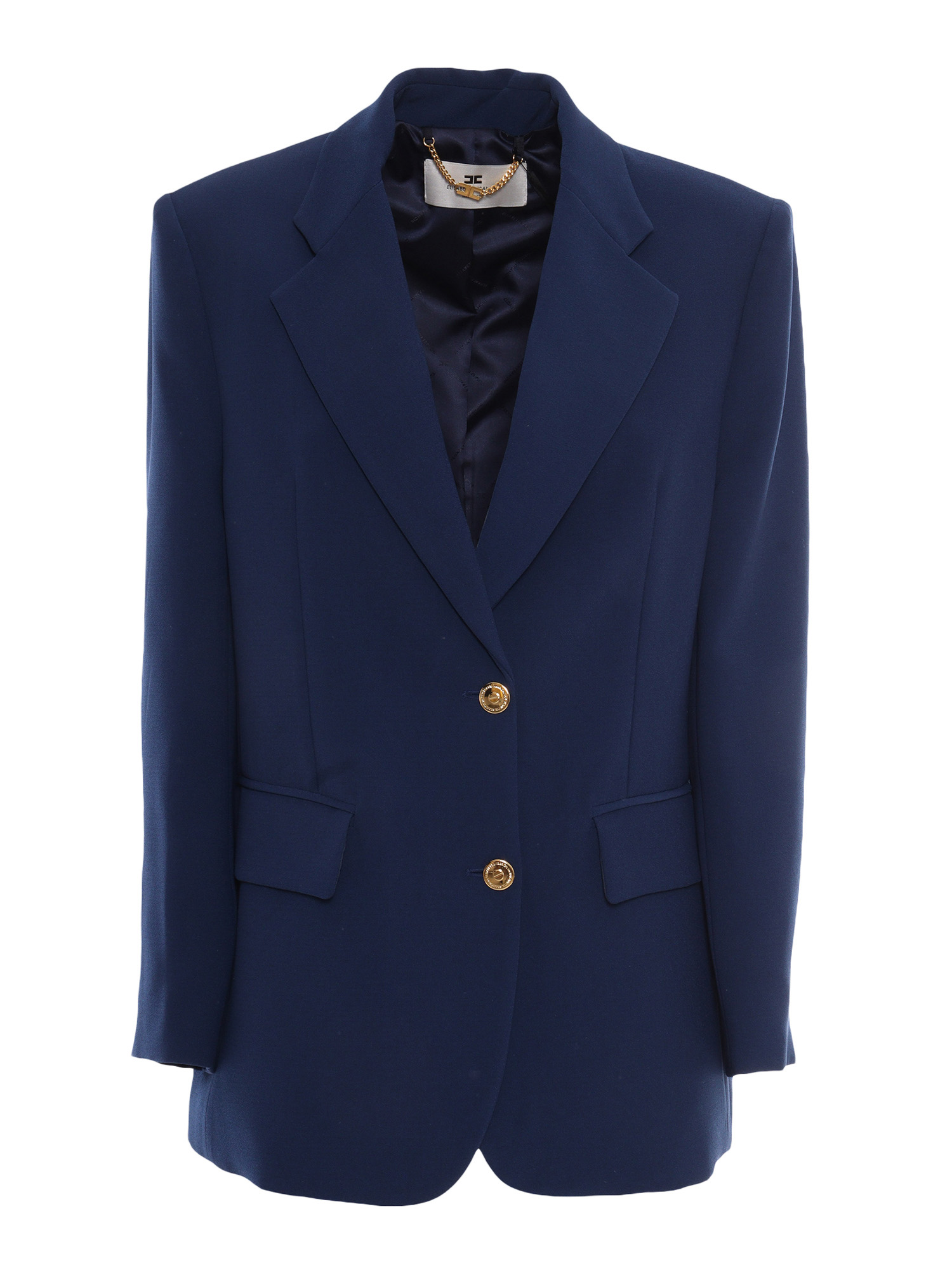Elisabetta Franchi Blue jacket Polyester Elastane – Women