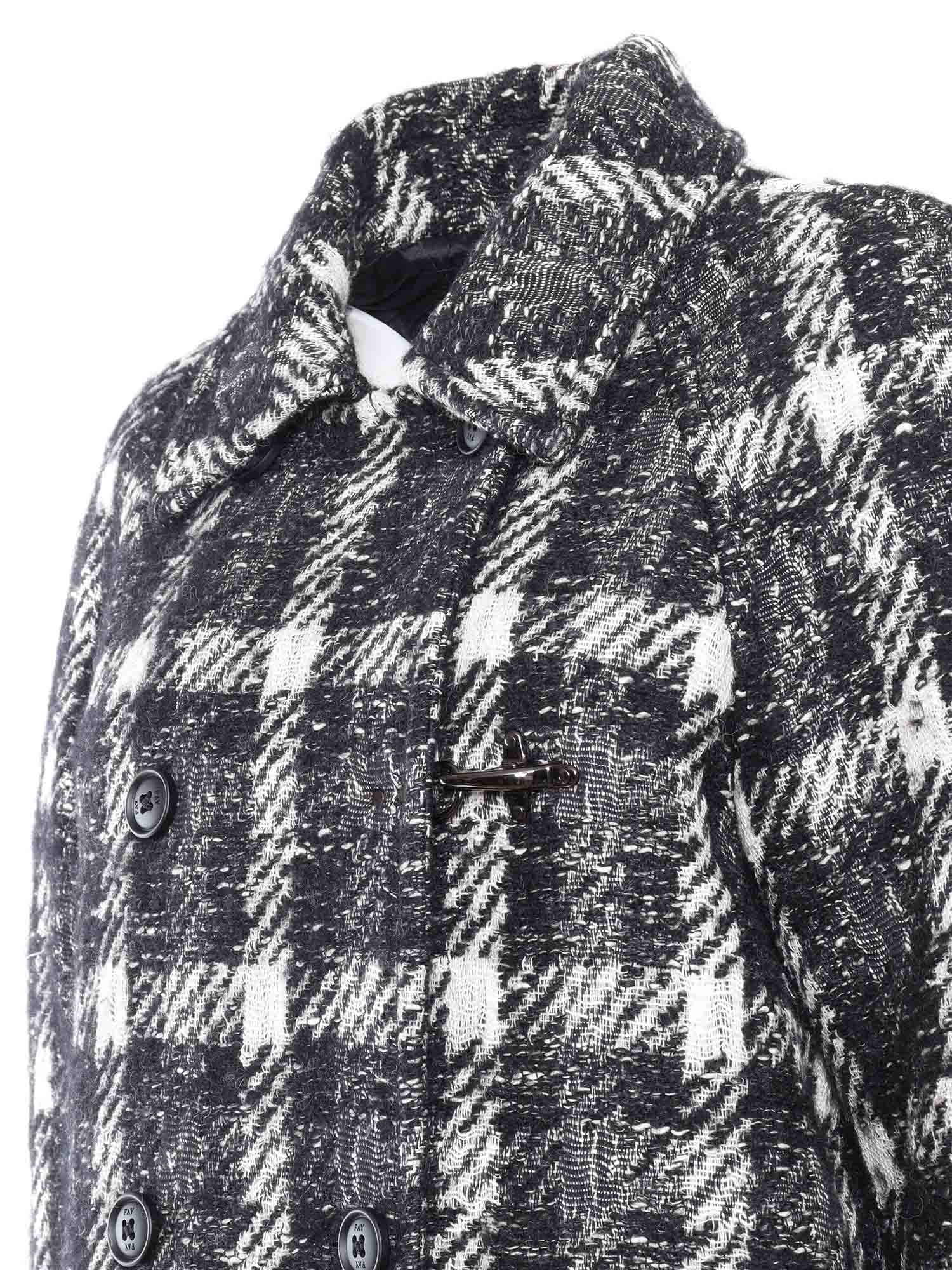 Fay DOUBLE BREASTED JACQUELINE COAT + HOOK Black – Women