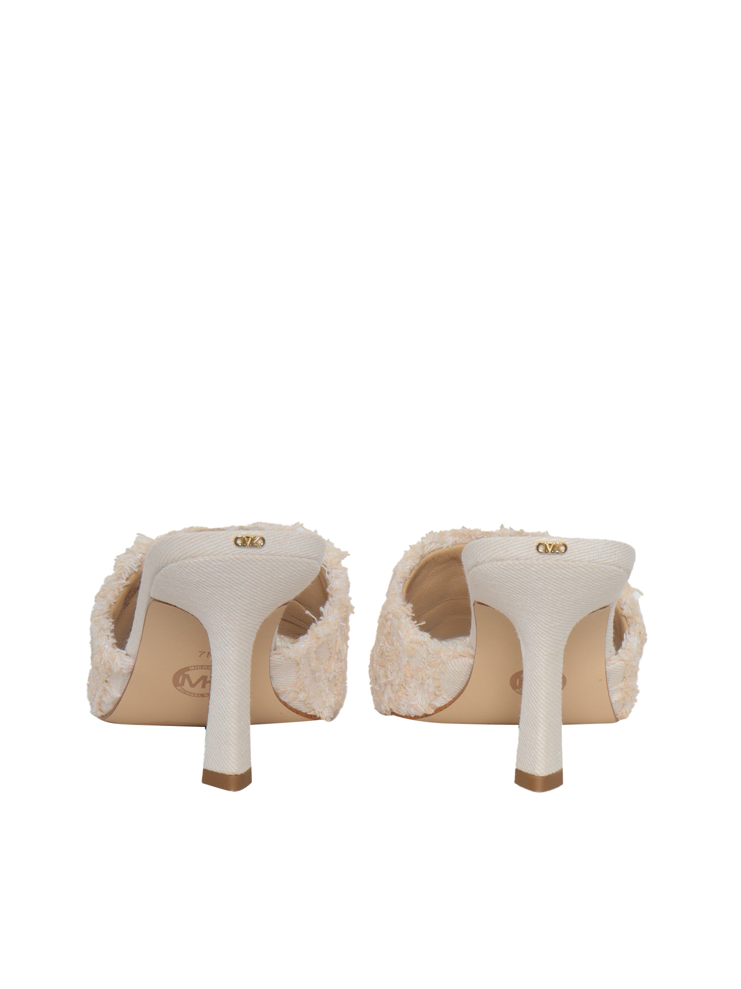 Michael Kors White Tessa mules sandals Cream Cotton Loafer – Women