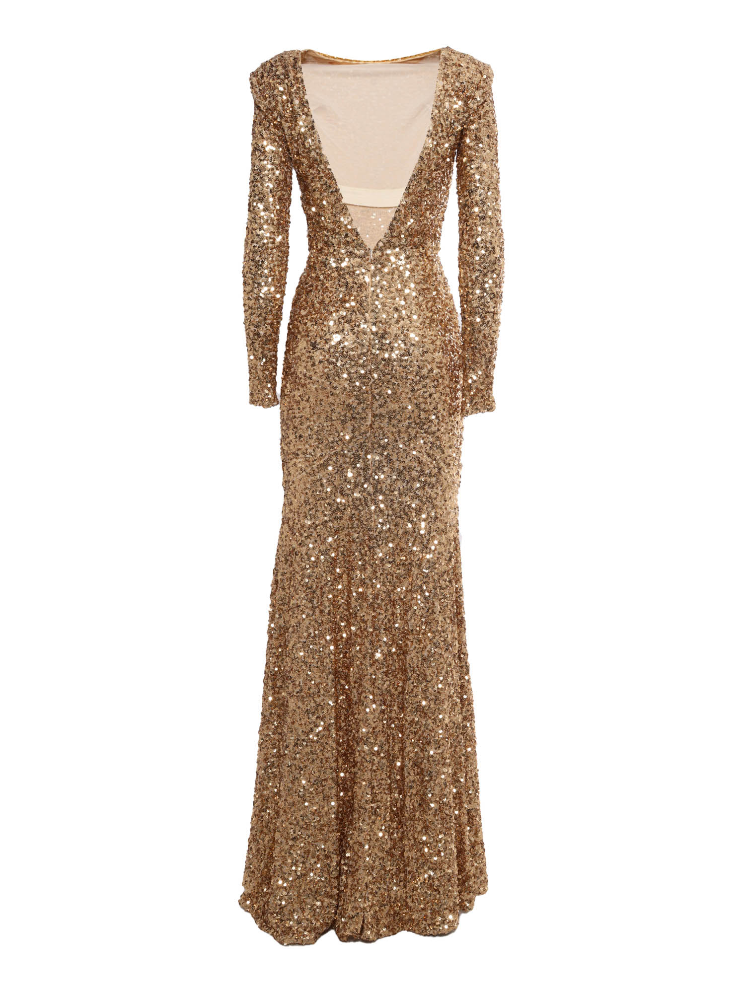 Elisabetta Franchi Long Dress Gold Polyester Elastane – Women